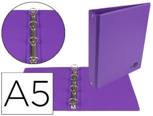 Pasta liderpapel cartao forrado pvc din a5 4 aneis 25 mm redondos violeta , Liderpapel , 77193 , 8423473771932
